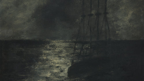 Black Night Ship Frame TV Art